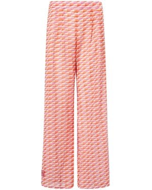 Jimmy Choo Laren Geometric-Print Cotton Trousers - Pink