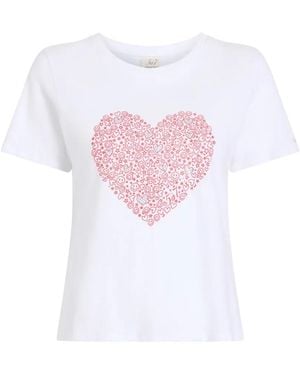 Cinq À Sept Rhinestone-Embellished Heart-Print T-Shirt - White