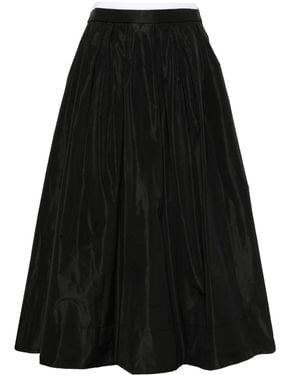 Maje Falda midi con cinturilla en contraste - Negro