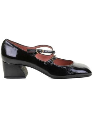 Status Buckled Leather Pumps - Black