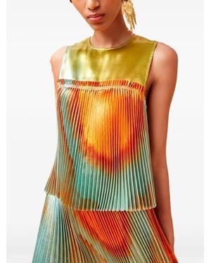 Ulla Johnson Blusa Andira Plissettata - Arancione