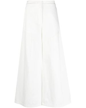 Jil Sander High Waist Flared Cut Jeans - White