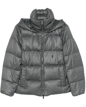 Peserico Quilted Hooded Jacket - Grey