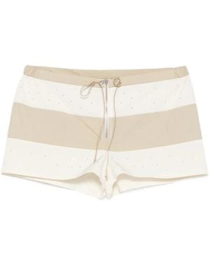 Paloma Wool Zurriola Rhinestone-Embellished Shorts - Natural