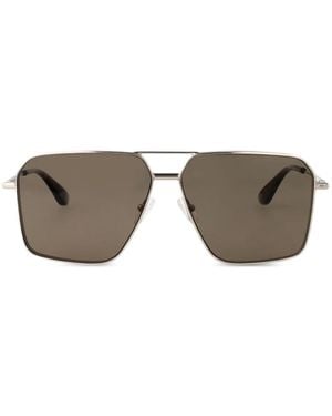 McQueen Occhiali Da Sole Con Montatura Stile Pilota - Metallizzato