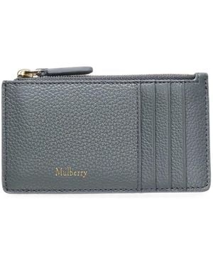 Mulberry Long Continental Grained Leather Card Holder - Grey