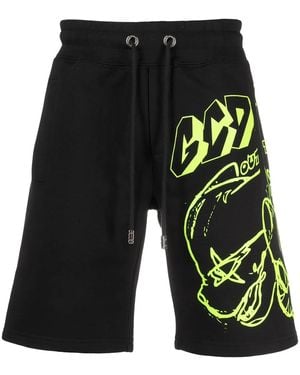 Gcds Graffiti Print Track Shorts - Black