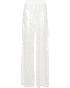 Norma Kamali High-Waisted Flared Trousers - White