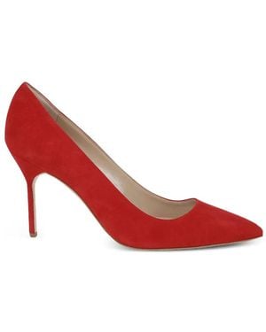 Manolo Blahnik Bb Pointed-Toe Suede Court Shoes - Red