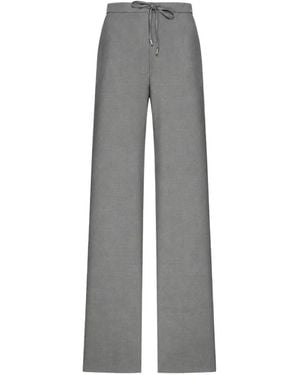 Max Mara Drawstring Wide-Leg Pants - Gray