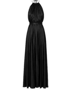 Raquel Diniz Giorgia Pleated Halterneck Maxi Dress - Black