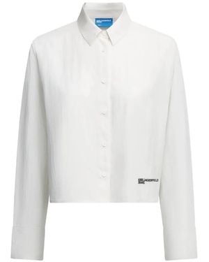 KARL LAGERFELD Camicia Boxy Con Spacco Posteriore - Bianco