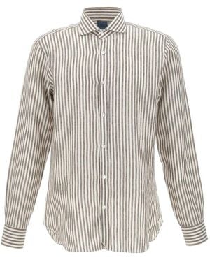 Barba Napoli Striped Shirt - White