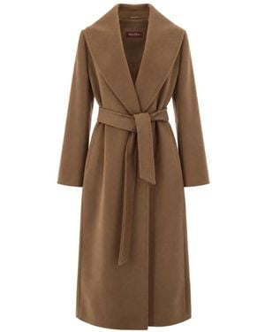 Max Mara Wool Wrap Coat - Brown