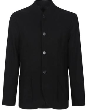 Harris Wharf London Nehru Mandarin-Collar Button-Up Jacket - Black