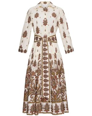 Cara Cara Lolita Paisley-Print Midi Dress - White