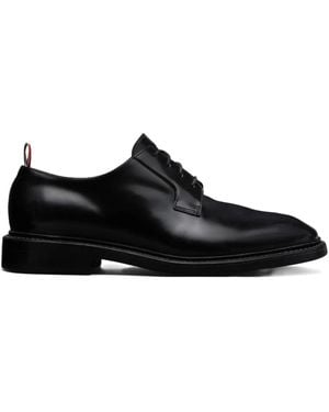 Thom Browne Lace-Up Leather Derby Shoes - Black