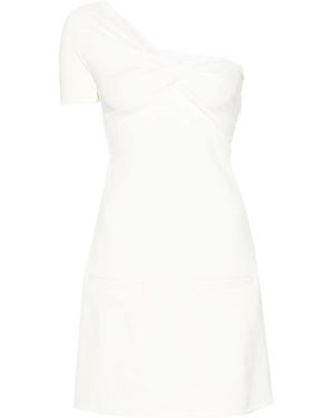 Courreges Asymmetrical Draped Twill Dress - White