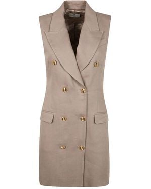 Elisabetta Franchi Mini-Jurk Met Dubbele Rij Knopen - Bruin