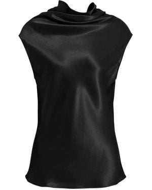 Alberta Ferretti Cowl Sleeveless Top - Black