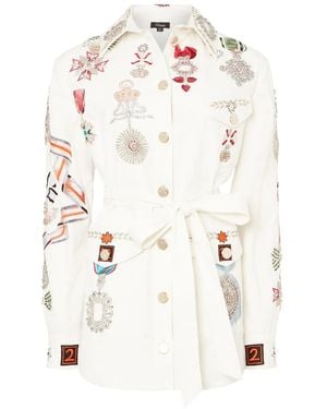 Temperley London Diamantine Shirt Jacket - White