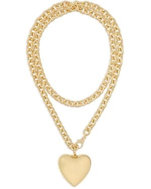 Roxanne Assoulin Big Puffy Heart Charm Necklace - Metallic