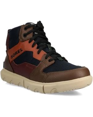 Sorel Leather Panelled High-Top Trainers - Brown