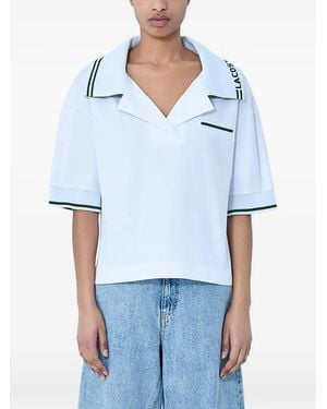 Lacoste Wide-Collar Short-Sleeve T-Shirt - White