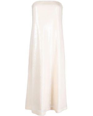 ROKH Abito Midi Semi Trasparente - Bianco