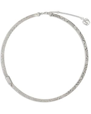 Burberry Engraved Check Necklace - White
