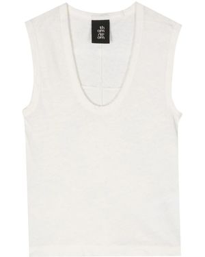 Thom Krom Scoop-Neck Linen Blend Tank Top - White