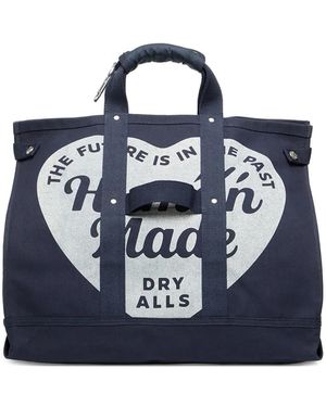 Human Made Bolso shopper grande con logo estampado - Azul