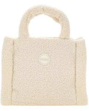 Colmar Teddy-Effect Square Tote Bag - Natural