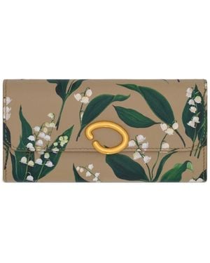 Oscar de la Renta Portefeuille Continental À Imprimé Lily Of The Valley - Green