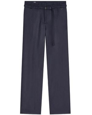 Dries Van Noten Belted Wool Pants - Blue