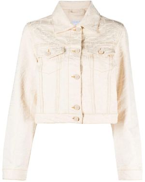 CASABLANCA Cropped Denim Jacket - Natural