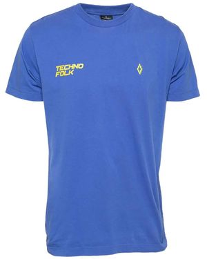 Marcelo Burlon Techno Folk Tシャツ - ブルー