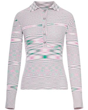 Ganni Buttoned Long-Sleeved Top - White