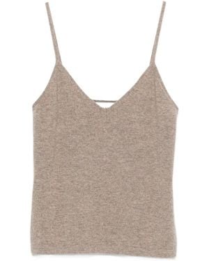 Bompard Top De Tirantes Con Cuello En V De Cachemira - Gris