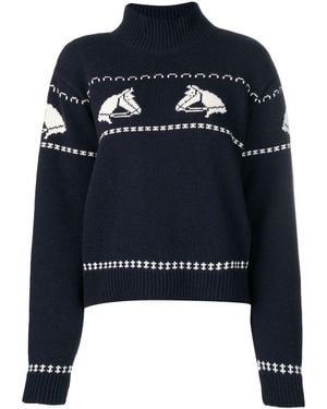 ALEXACHUNG Horse Knit Jumper - Blue