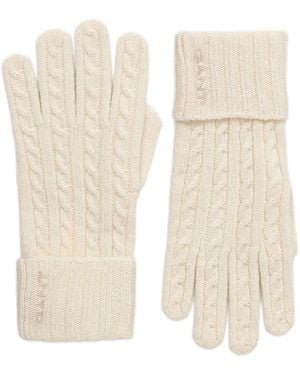 GANT Cable-Knit Turn-Up Gloves - White