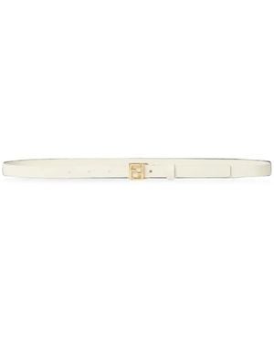 Fendi O'Lock Leather Belt - White
