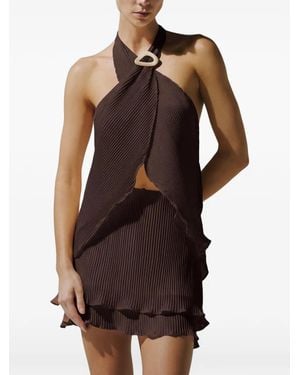 Baobab Lira Pleated Tiered Mini Skirt - Black