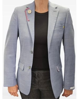 The Divine Rebel Collective X Calvin Klein Slogan-Print Single-Breasted Blazer - Grey