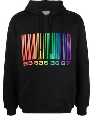 VTMNTS Hoodie Mit Barcode-Print - Schwarz