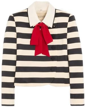 Valentino Garavani Maxi Barré Cotton Satin Jacket - White