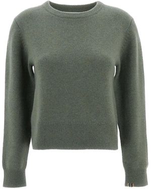 Extreme Cashmere Jeanne Ribbed-Trim Crew-Neck Jumper - Green