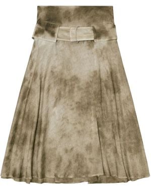 DIESEL Belted Midi Skirt - Natural