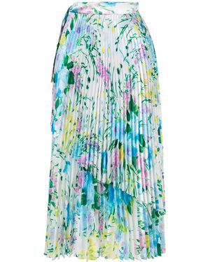 Quinn Floral Pleated Skirt - Blue