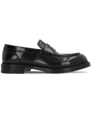 Santoni レザーローファー - ブラック